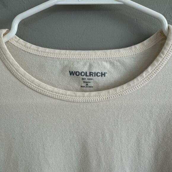 WoolRich Long Sleeve Crew Neck T-Shirt Woman’s Size M Ivory Cream Off White - Picture 2 of 10